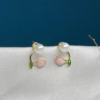 Pearl Pink Top Earrings – Exclusive Design by Rang E Hunar